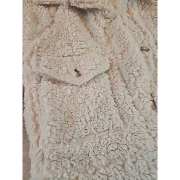 SALT WATER LUX WOMEN'S SHERPA BUTTON UP JACKET IVORY Medium NEW - Picture 6 of 10